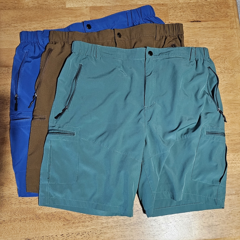 3 Pair of Men's Pudolla Cargo Shorts Blue, Green, Brown Selling All 3 Together